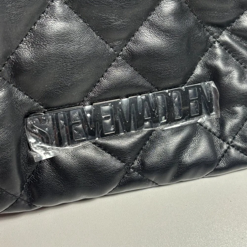 Steve Madden puffy black quilted hobo bag purse, NWOT